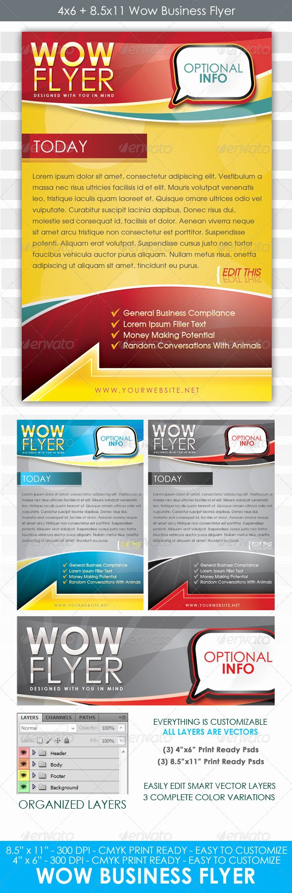 4x6 Flyer Template Elegant Wow Flyer 4x6 and 8 5x11 Business Template