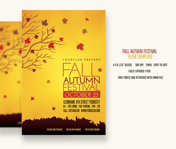 4x6 Flyer Template Lovely Fall Template Psd Designtube Creative Design Content