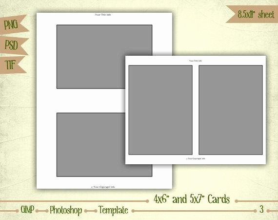 4x6 Photo Template Elegant Cards 4x6 and 5x7 Digital Collage Sheet Layered by