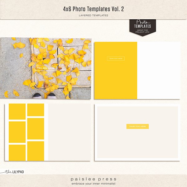 4x6 Photo Template Elegant Digital Scrapbooking Templates