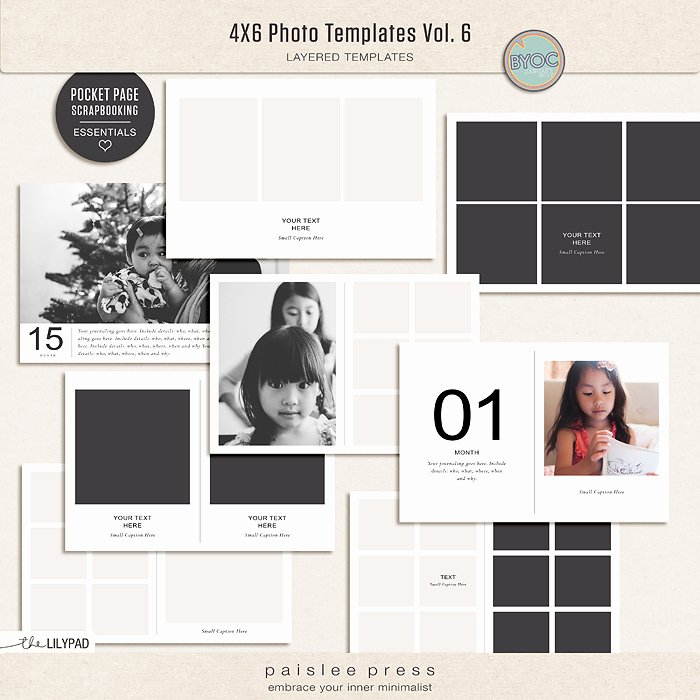 4x6 Photo Template Fresh 4x6 Templates Vol 6 by Paislee Press