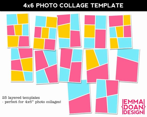 4x6 Photo Template Fresh 4x6&quot; Collage Template for Project Life and