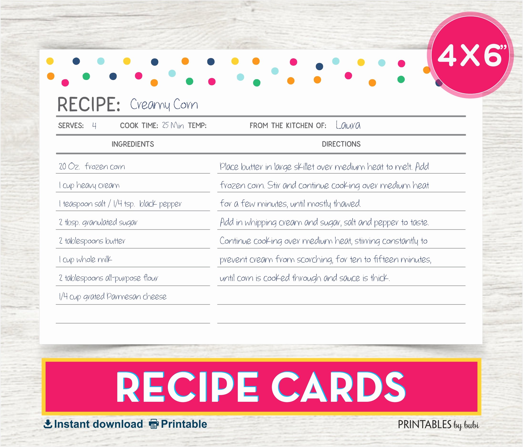 4x6 Photo Template Fresh Recipe Card 4x6 Recipe Card Printable Recipe Recipe Cards