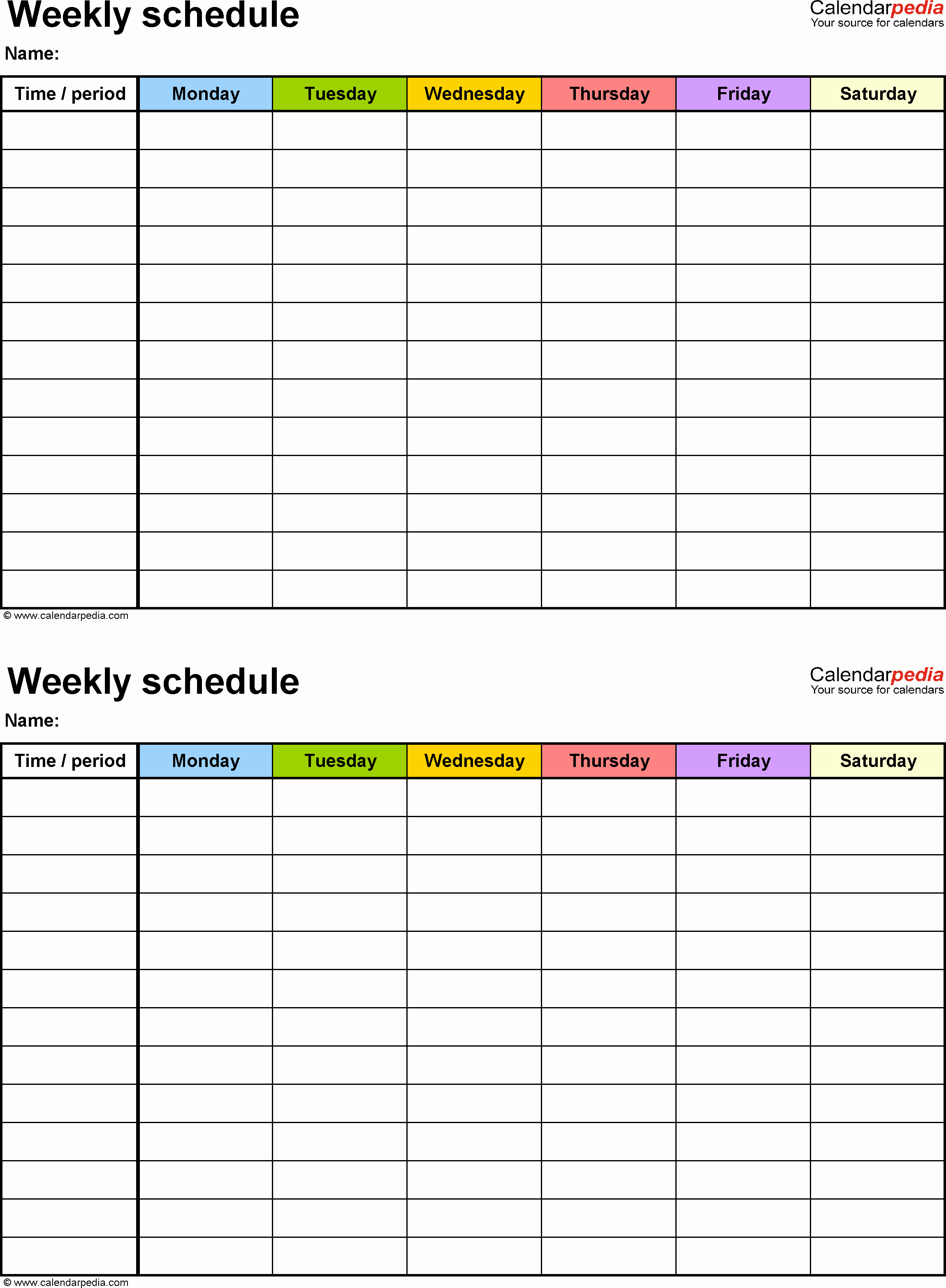 5 Year Maintenance Plan Template Lovely Weekly Schedule Template for Word Version 9 2 Schedules