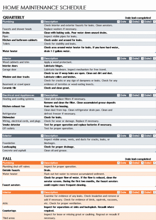 5 Year Maintenance Plan Template Unique 7 Facility Maintenance Checklist Templates Excel Templates