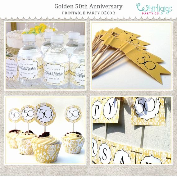 50th Birthday Banner Ideas Elegant 50th Golden Anniversary Printable Party