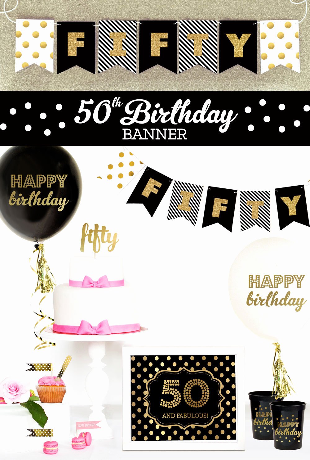 50th Birthday Banner Ideas Lovely Happy 50th Birthday Banner 50th Birthday Decorations 50th