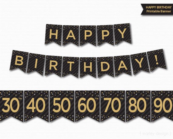 50th Birthday Banner Ideas Lovely Happy Birthday Banner Printable 30th 40th 50th 60th 70th