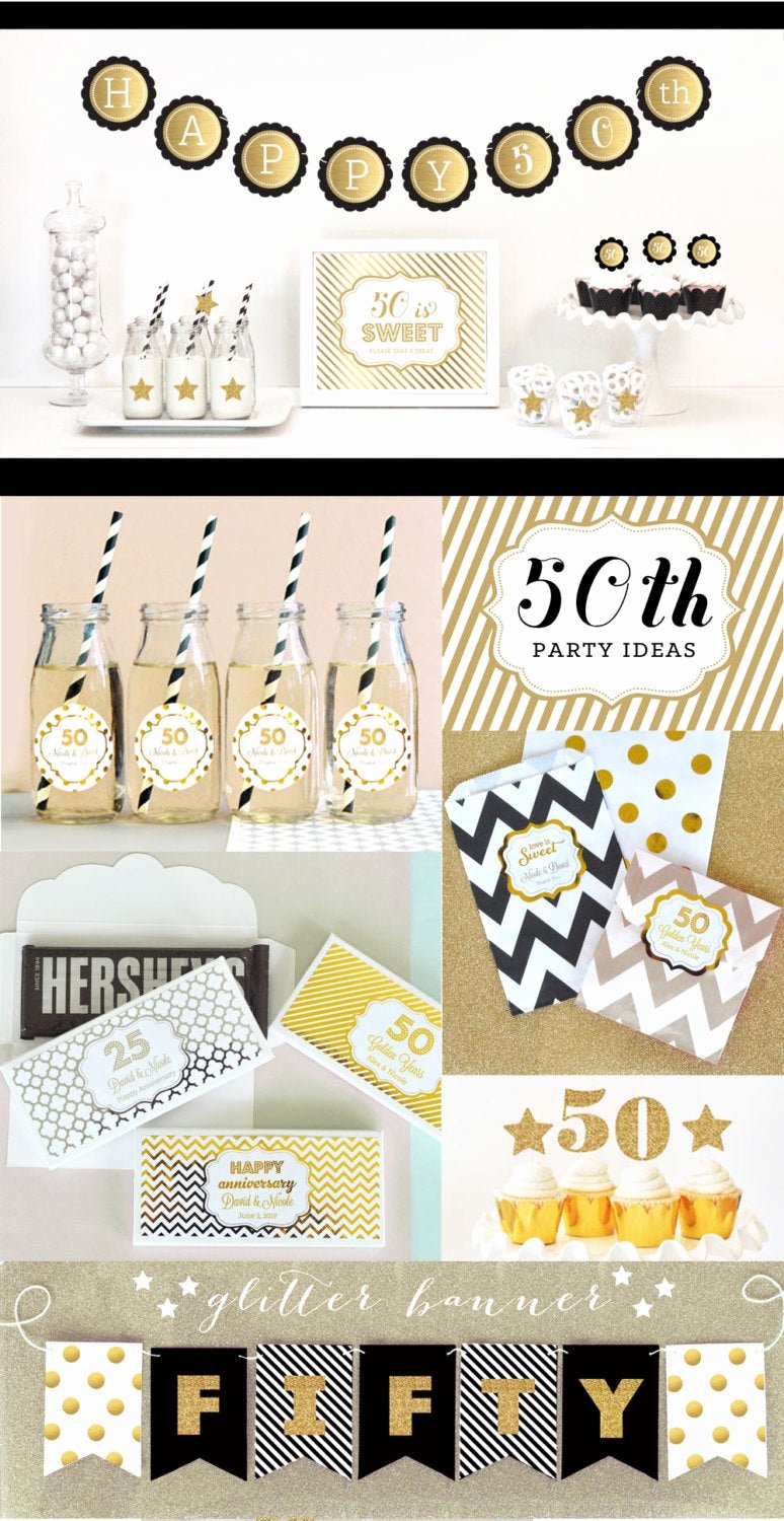 50th Birthday Banner Ideas New 50th Birthday Banner Fifty Birthday Gold Glitter by Modparty