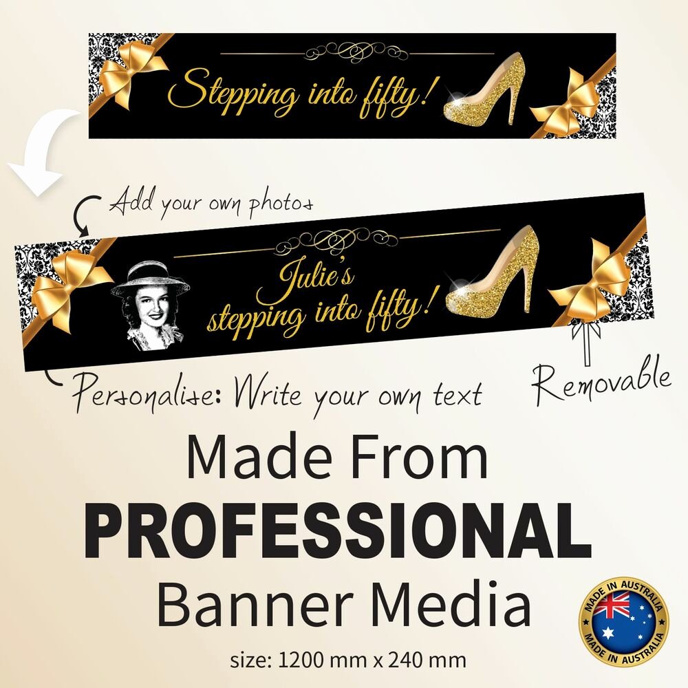 50th Birthday Banner Ideas New Stepping Fifty 50th Birthday Fabric Party Banner