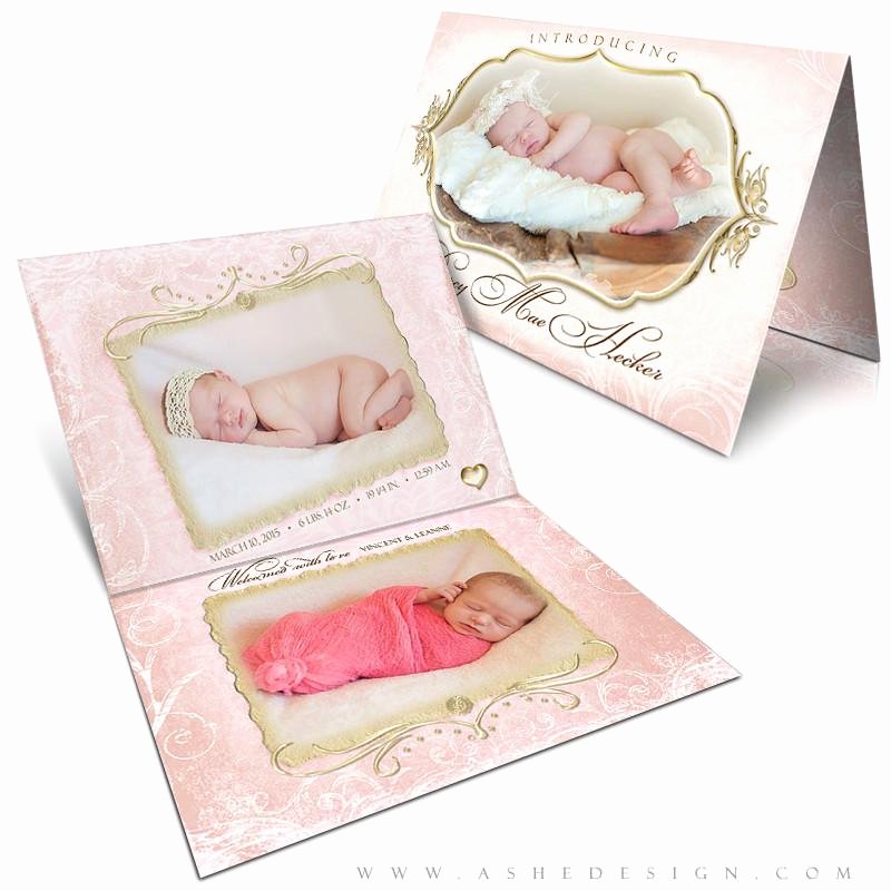 5x7 Folded Card Template for Word Fresh ashe Design Birth Announcement 5x7 Folded