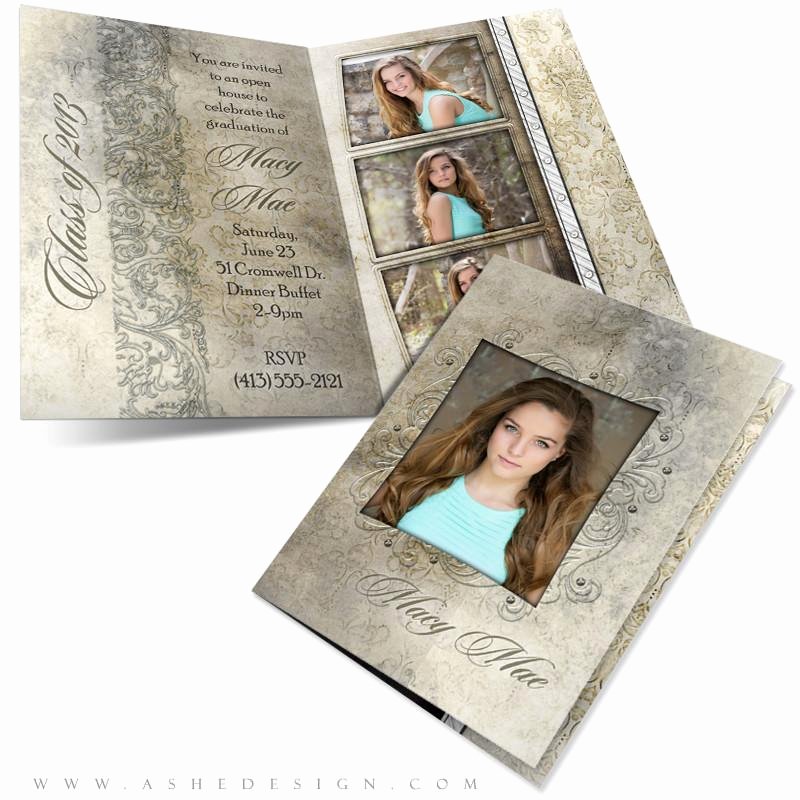 5x7 Folded Card Template for Word Fresh Macy Mae 5x7 Folded Senior Girl Graduation Invitation