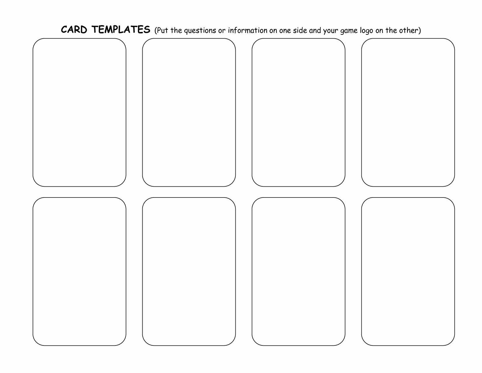 5x7 Folded Card Template for Word Unique Playing Card Template