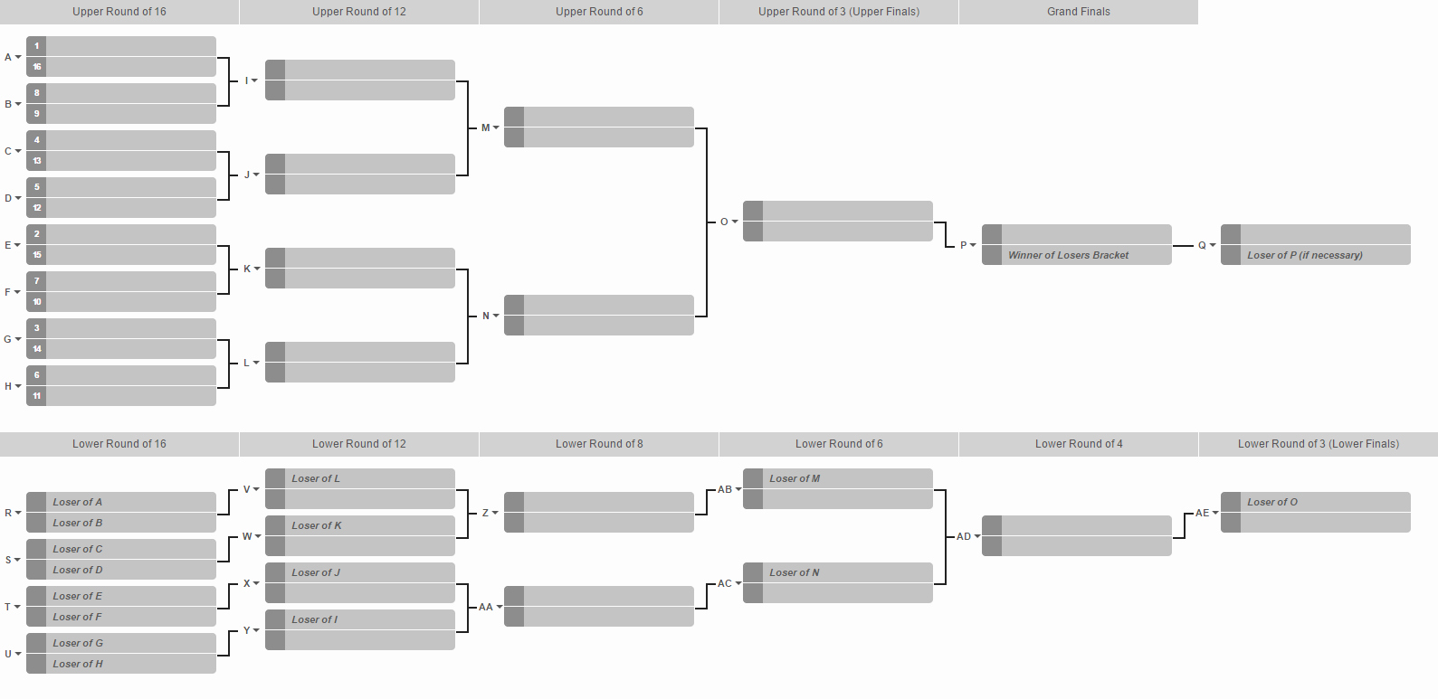 6 Team 3 Game Guarantee Bracket Beautiful Double Elimination Round Names