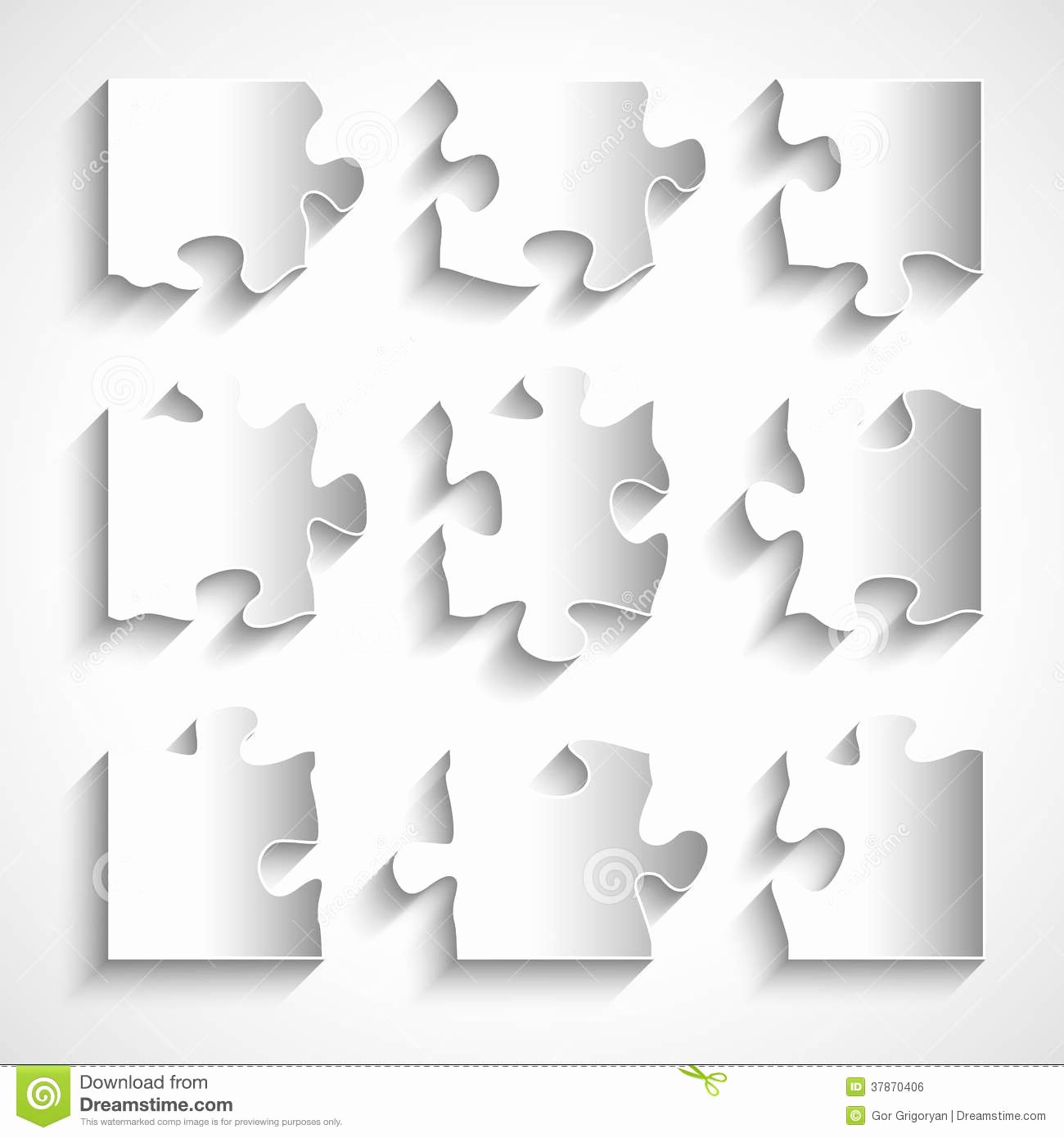 8 Piece Puzzle Template Inspirational Flat Design 9 Piece Puzzle Template Stock Vector