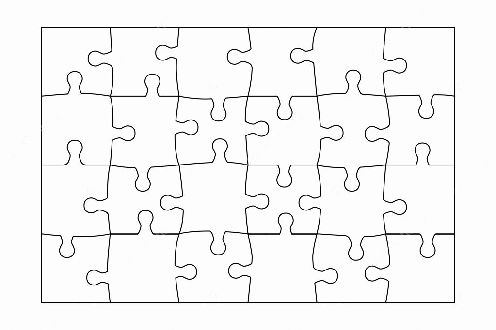 8 Piece Puzzle Template Luxury Jigsaw Puzzle Template 24 Pieces Vector — Stock Vector