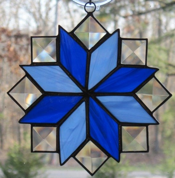 8 Point Star Template Fresh Stained Glass Suncatcher Quilt Pattern 8 Point Star In Blue