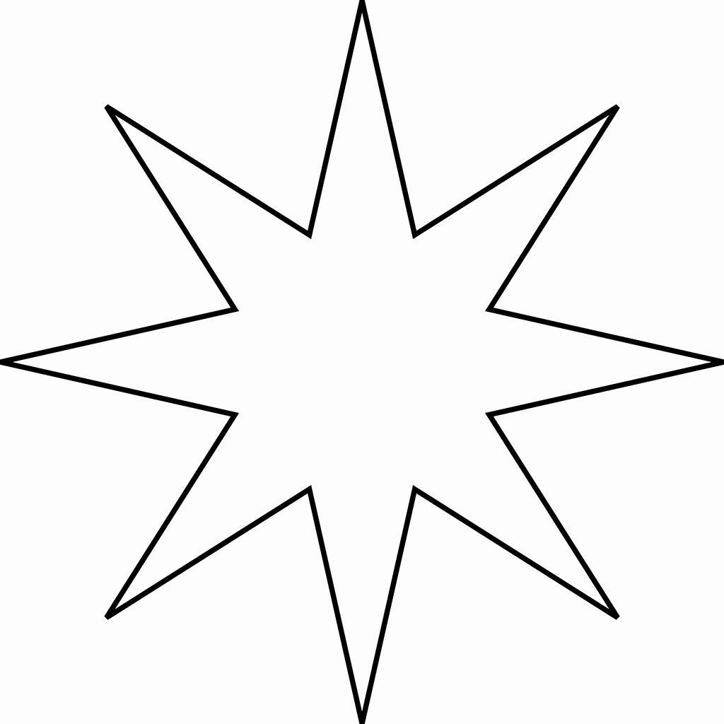 8 Point Star Template Printable Beautiful Star