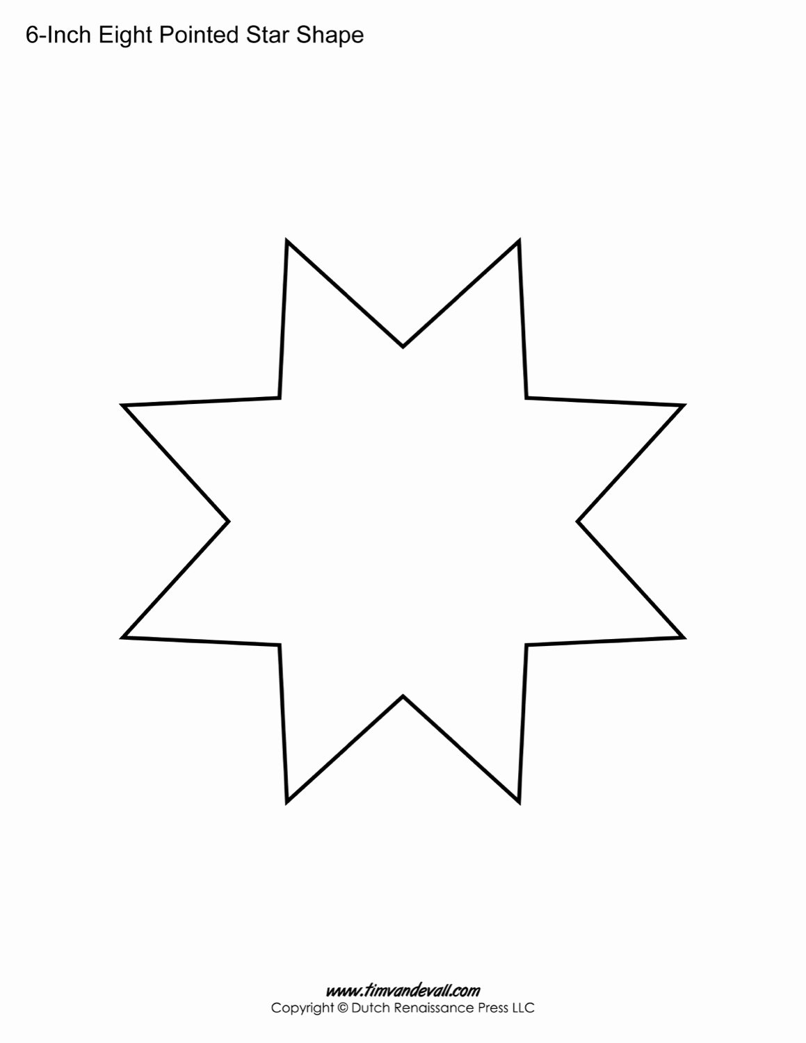 8 Point Star Template Printable New Free Eight Pointed Star Shapes