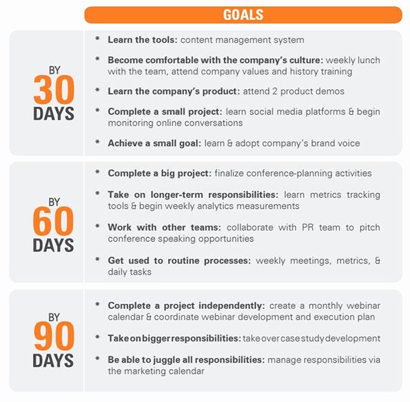 90 Day Goals Template Awesome 5 90 Day Plan for New Managers Examples Pdf