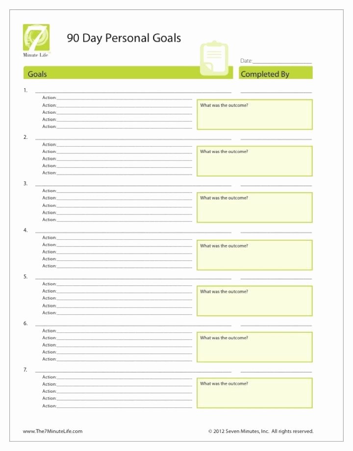 90 Day Goals Template Awesome New 90 Day Personal Goals Template Worksheet 720×920