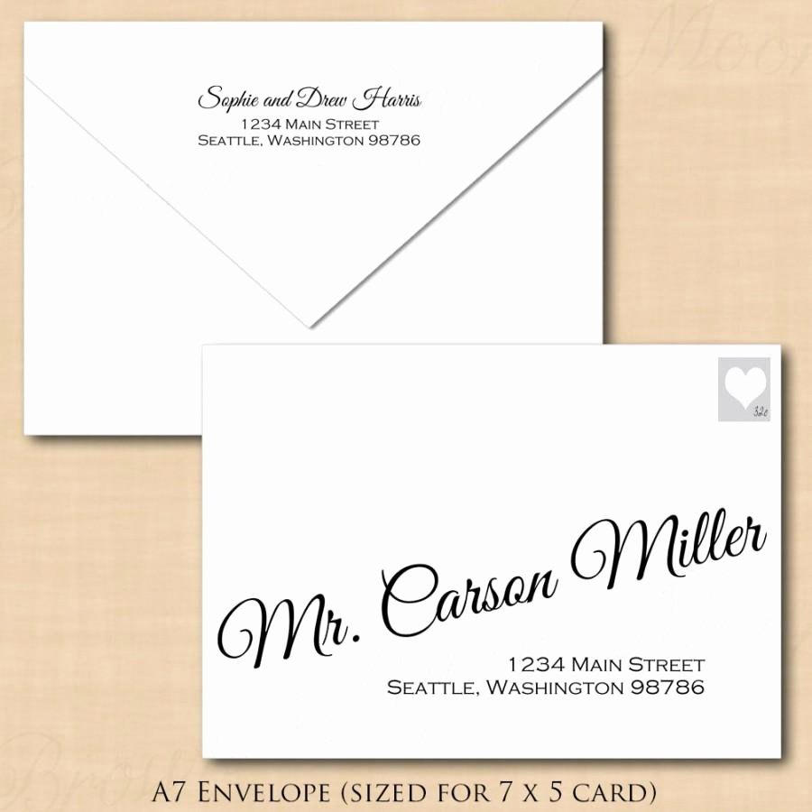 A7 Envelope Template Word Elegant Change All Colors Calligraphy Address Wedding Envelope
