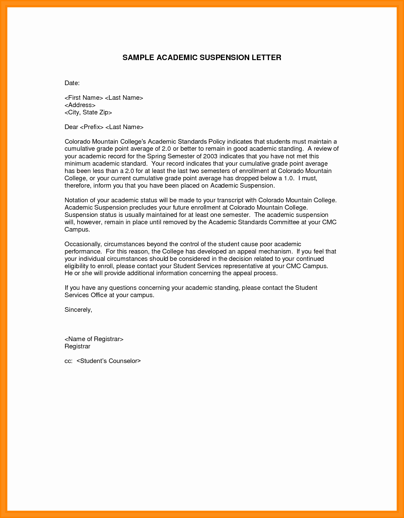 Academic Appeal Letter Sample Beautiful 5 Sample College Appeal Letters