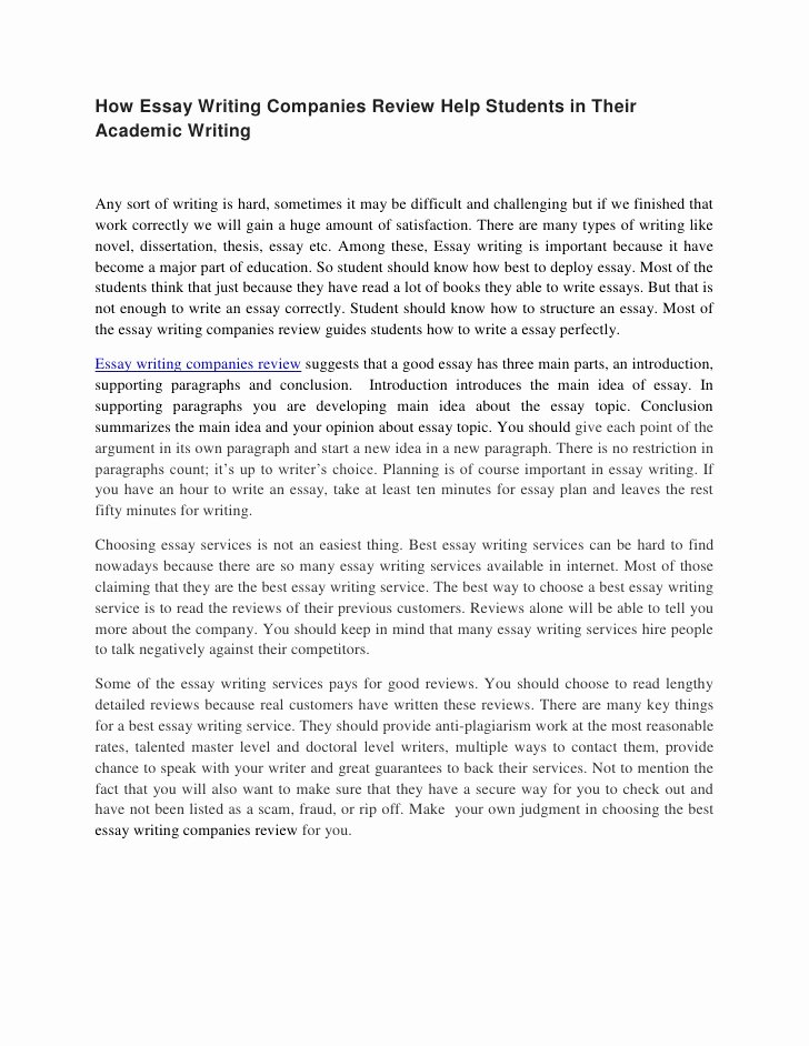 Academic Writing Sample Essay Awesome How Essay Writing Panies Review Help Students In their