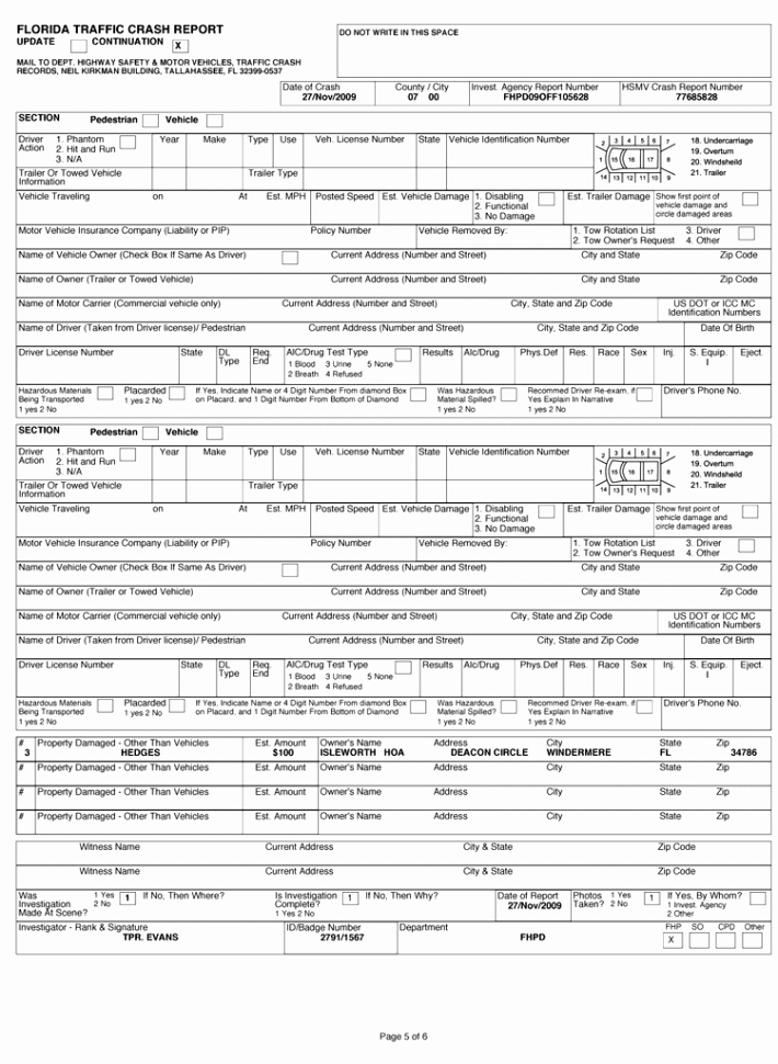 Accident Report form Elegant Tiger Woods Accident Report