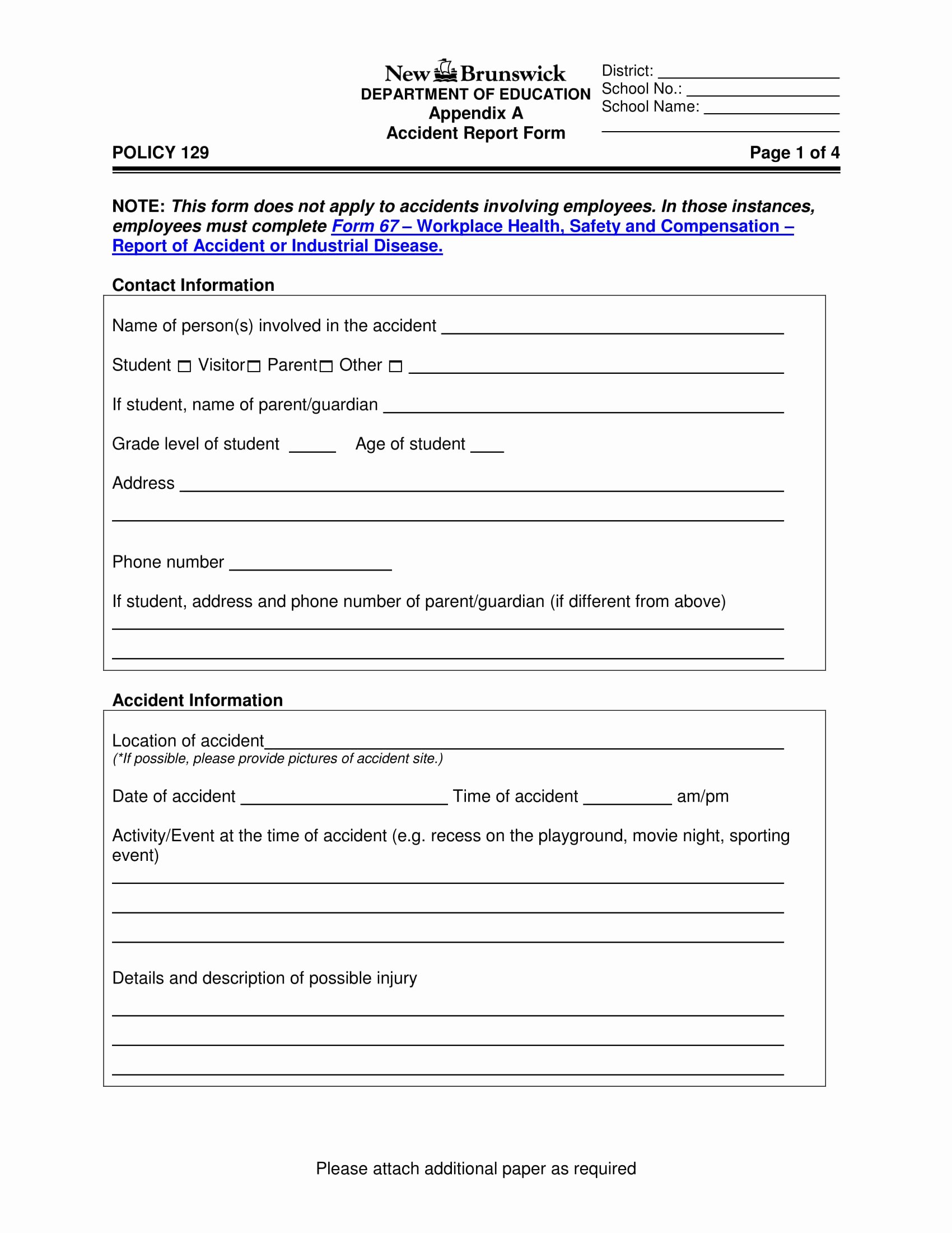 Accident Report form Inspirational 13 Accident Information forms Free Word Pdf format