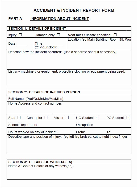 Accident Report form Luxury 18 Accident Report Templates Docs Pages Pdf Word