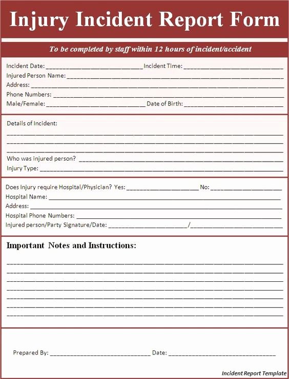Accident Report form Luxury Write Incident Report