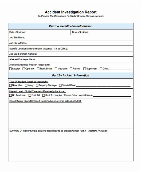 Accident Report form Pdf Awesome 29 Accident Report forms In Pdf