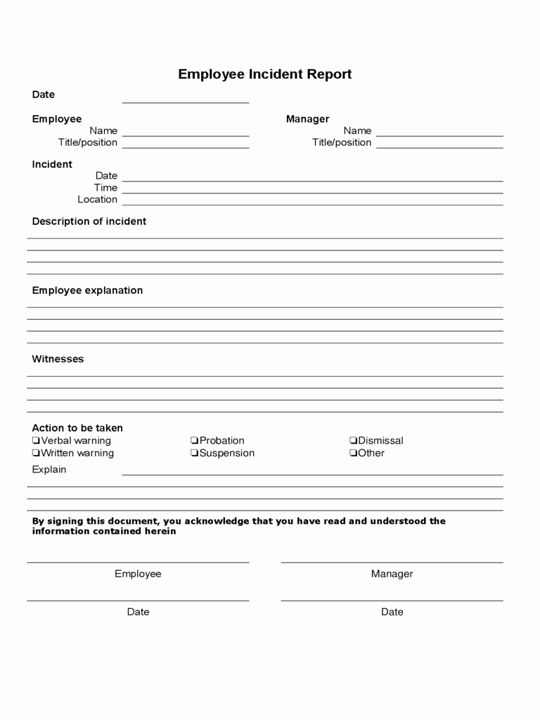 Accident Report form Pdf Awesome Employee Incident Report Pdf