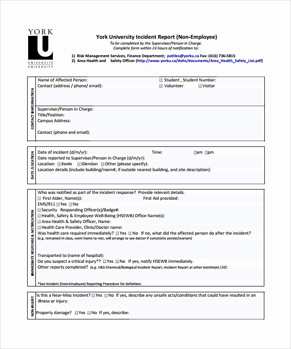 Accident Report form Pdf Beautiful 26 Sample Incident Report Templates