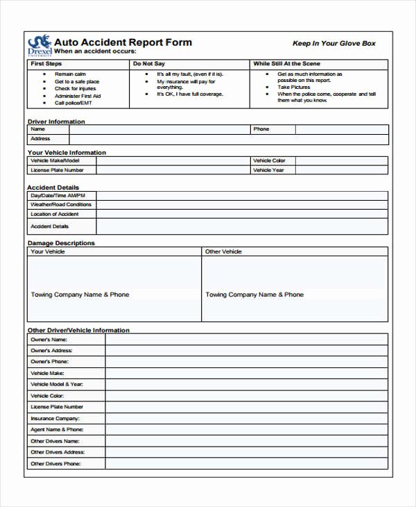 Accident Report form Pdf Luxury 29 Accident Report forms In Pdf