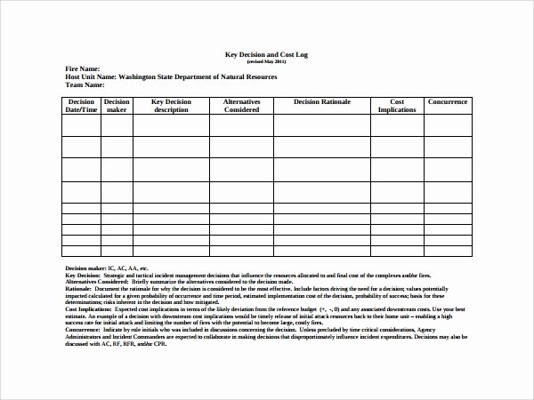 Action Log Template Beautiful 10 Decision Log Templates to Download