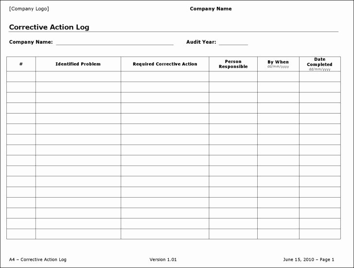 Action Log Template Beautiful 4 Action Log Templates Free Download