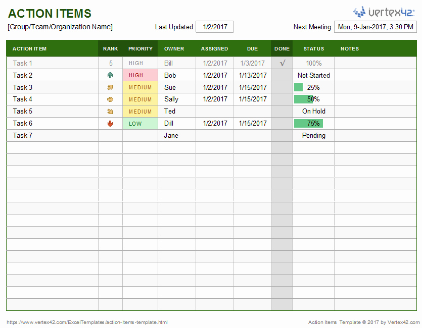 Action Log Template Beautiful Action Items Template for Excel