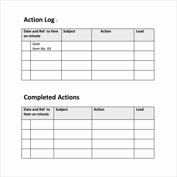 Action Log Template Beautiful Sample Action Log Template 8 Free Documents In Pdf