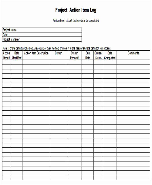 Action Log Template Unique 28 Log Templates In Excel