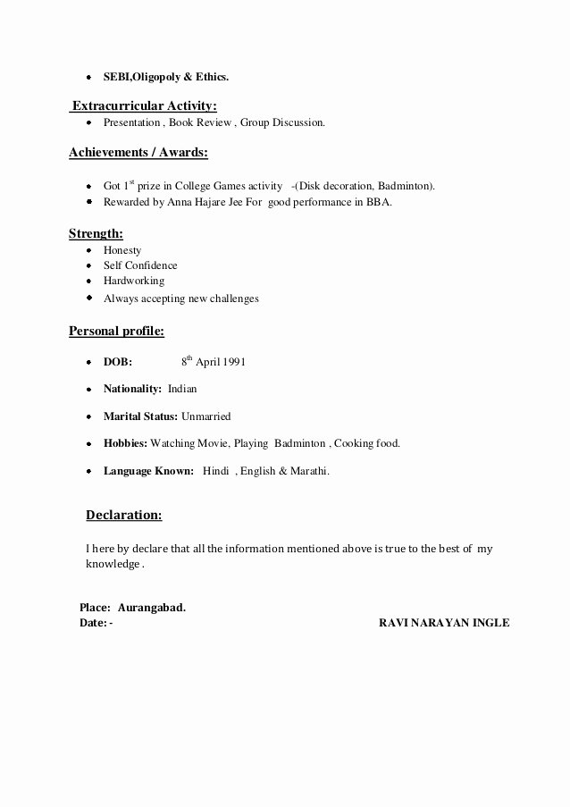 Activities Resume Template Luxury Ravi Resume 2013