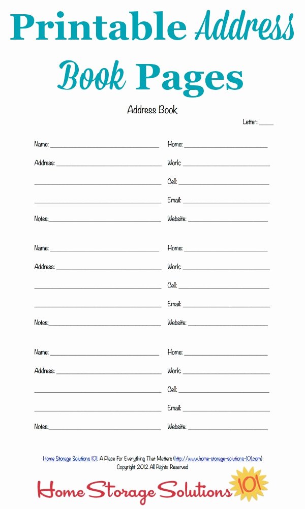 Address Book Template Free Awesome Free Printable Address Book Pages Get Your Contact