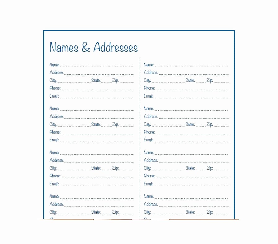 Address Book Template Free Inspirational 40 Printable &amp; Editable Address Book Templates [ Free]