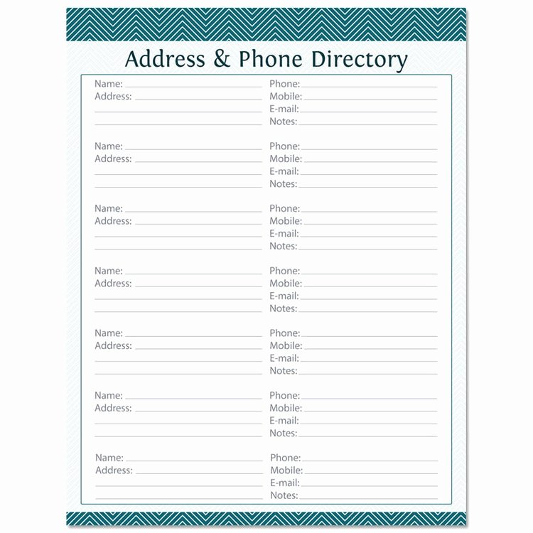 Address Book Template Free Lovely Address &amp; Phone Directory Fillable Printable Pdf by