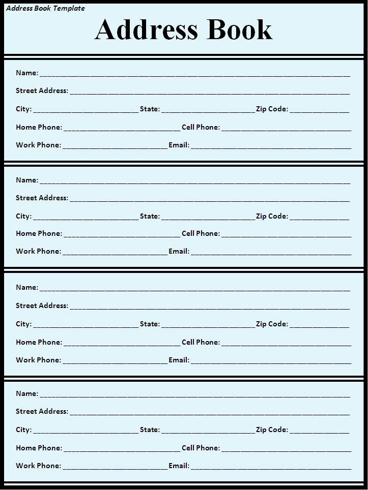 Address Book Template Free Lovely Address Book Template