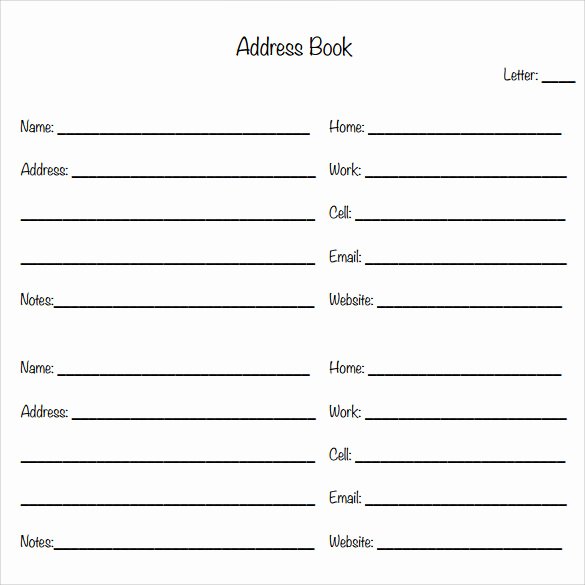 Address Book Template Free Unique Sample Address Book 9 Documents In Pdf Word Psd