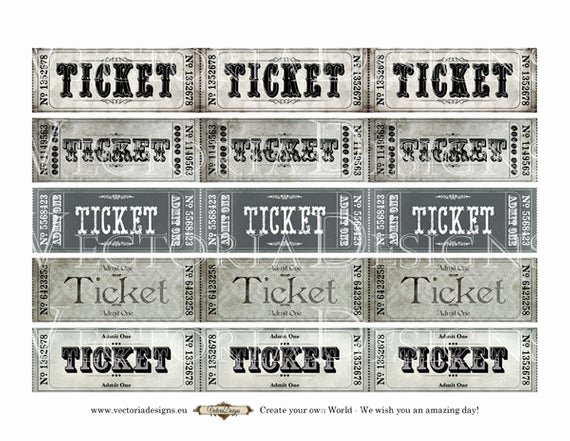 Admit One Ticket Printable Beautiful Printable Vintage Tickets Strips Admit One Coupon Printable