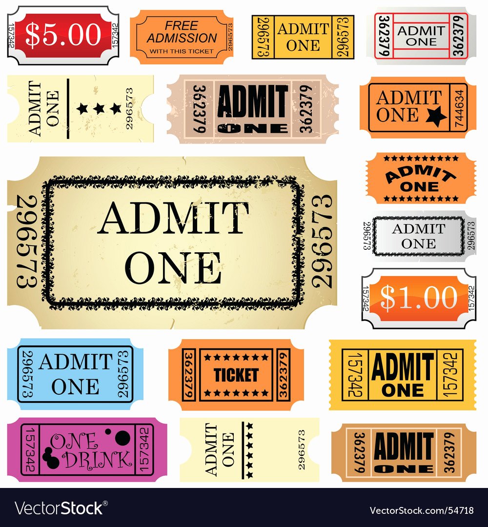 Admit One Ticket Printable Best Of Ticket Admit One Royalty Free Vector Image Vectorstock