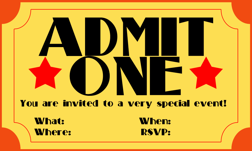 Admit One Ticket Printable Fresh Free Printable Admit E Ticket Template Clipart Best